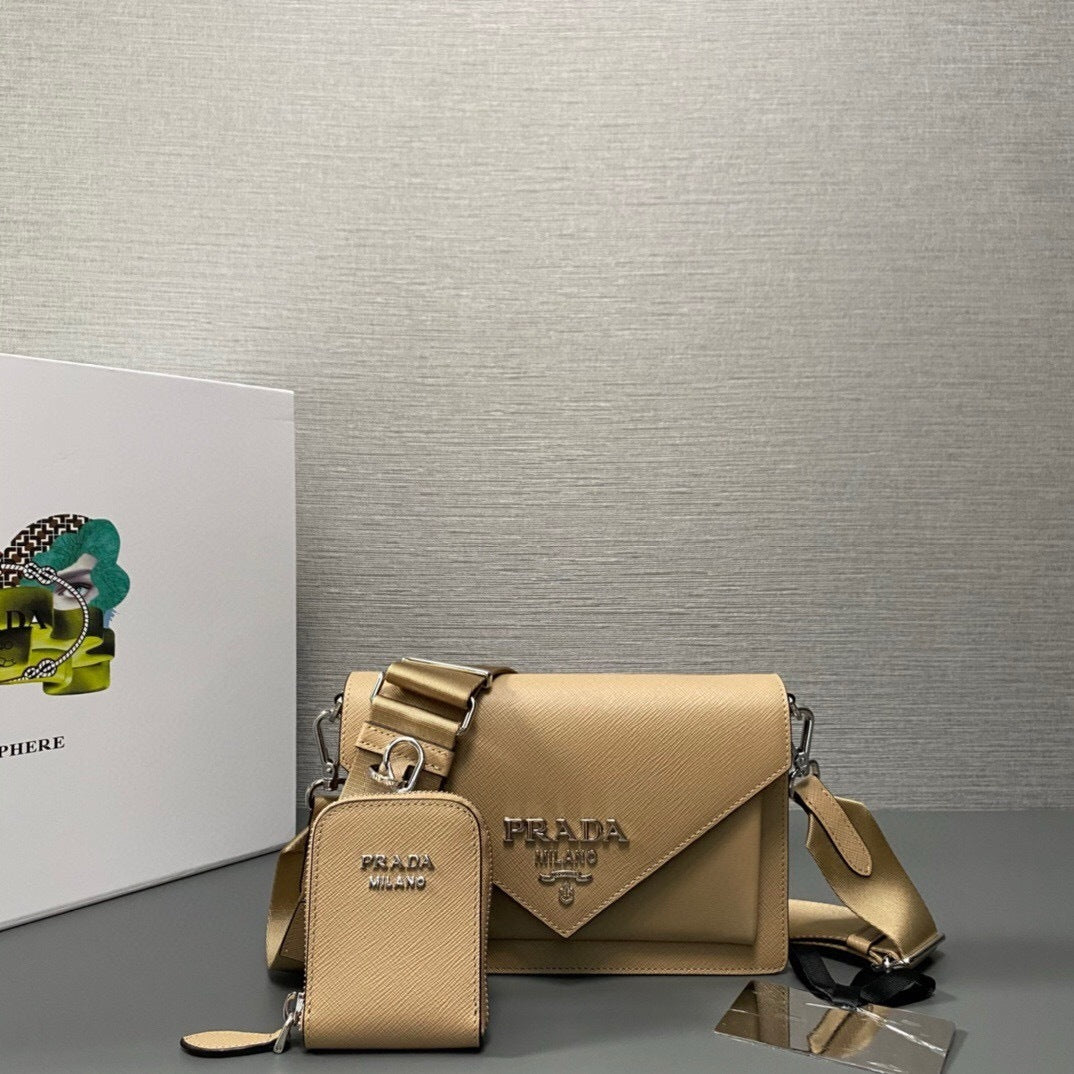 Prada Saffiano Leather Mini Envelope Bag