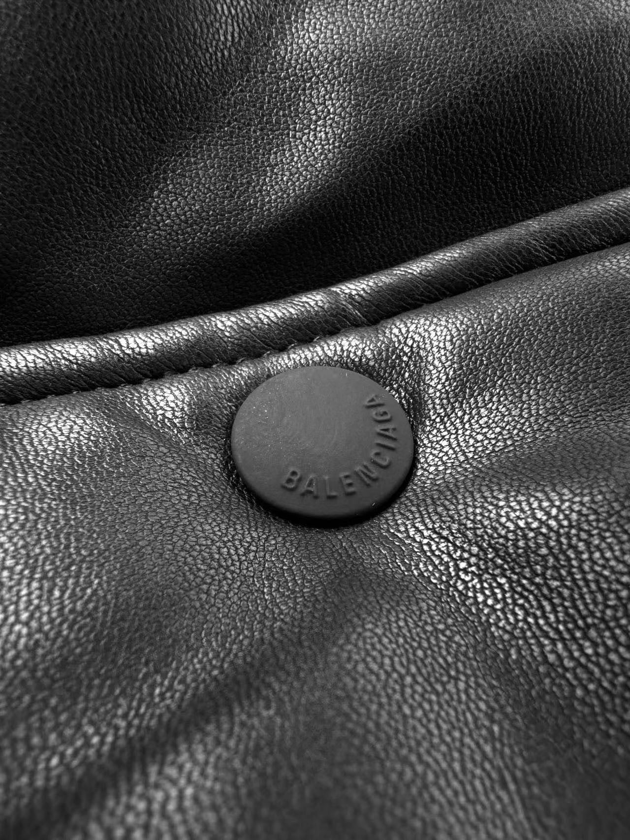 Balenciaga Leather Bomber Jacket "Black"