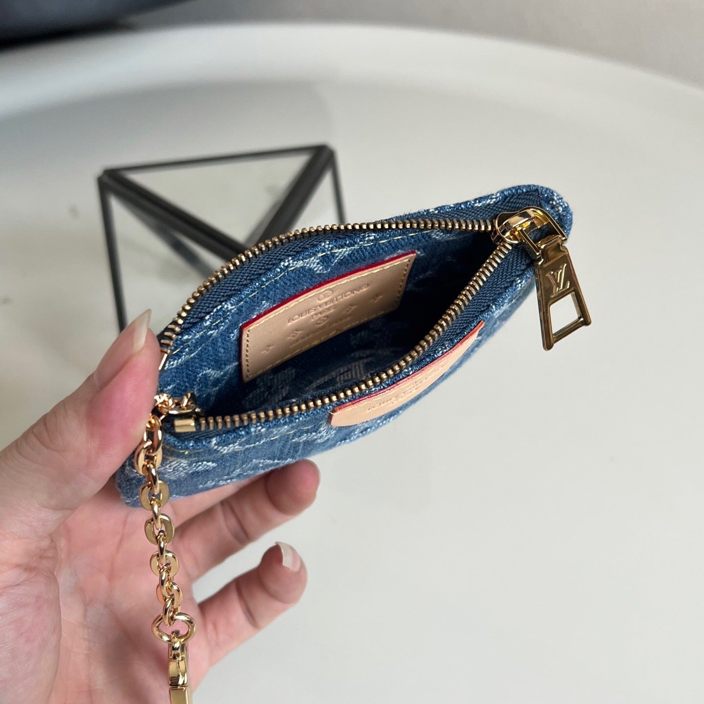 Louis Vuitton Key Pouch "Monogram Denim Blue"
