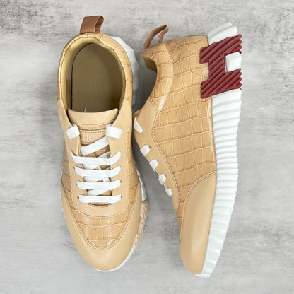 Hermes Bouncing Sneakers "Beige Crocodile Pattern"