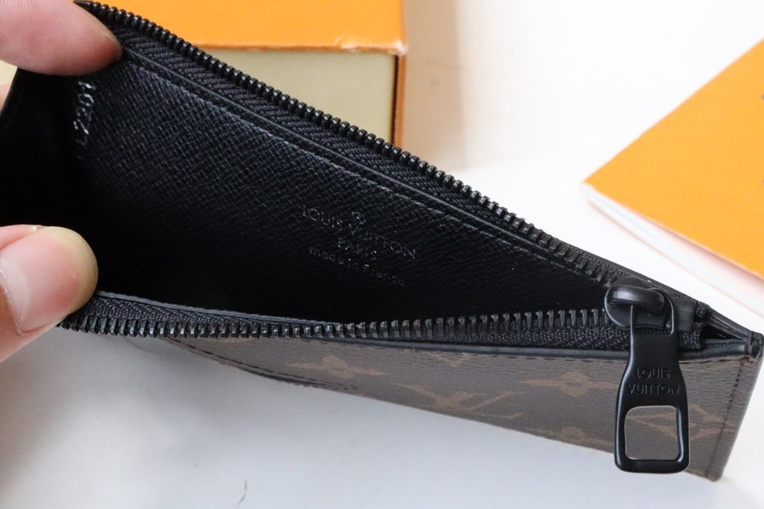Louis Vuitton Coin Card Holder "Monogram Macassar Canvas"