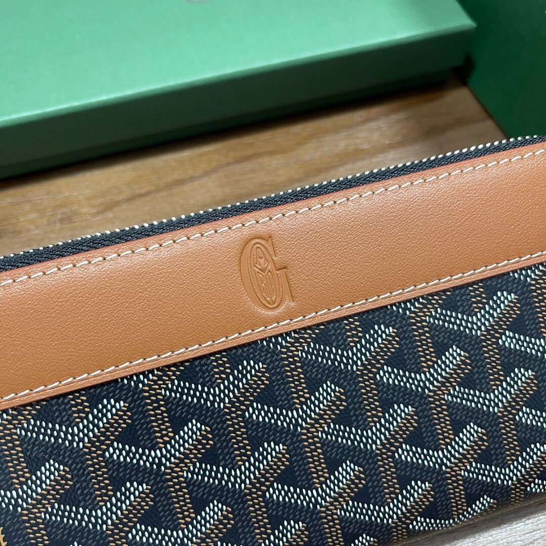 Goyard Matignon GM Wallet "Black & Tan"