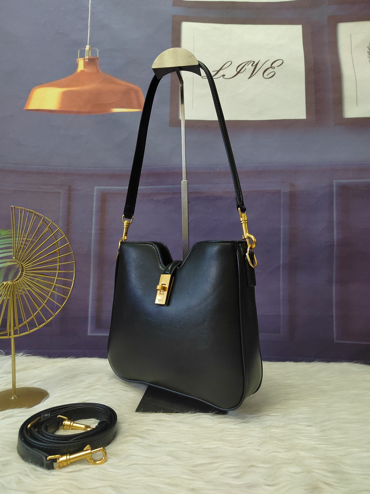 Celine Small Camille 16 Soft Bag in Smooth Calfskin "Black"