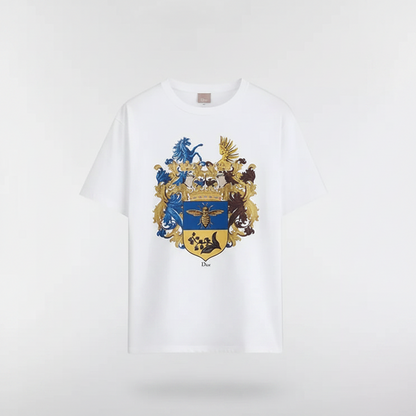 Dior Blason Printed T-shirt "White Cotton Knit Fabric"