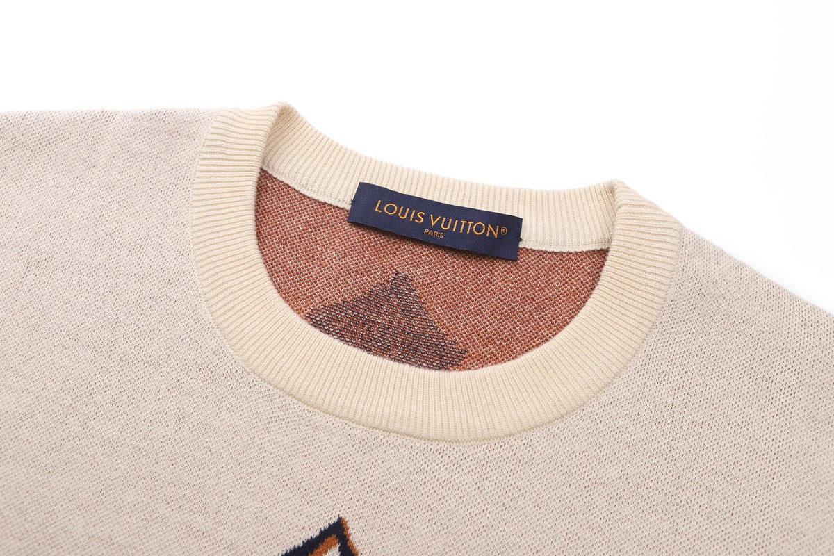 Louis Vuitton Short-Sleeved Signature Crewneck "Light Beige"