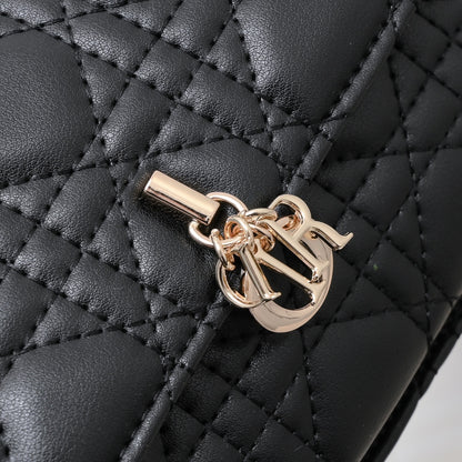 Dior My Dior Daily Pouch with Chain "Black Cannage Lambskin"