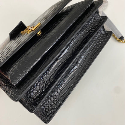 Saint Laurent Sunset Medium in Crocodile-Embossed Leather