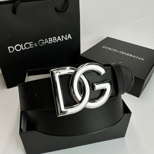 Dolce & Gabbana Leather Belt "Black-Silver"