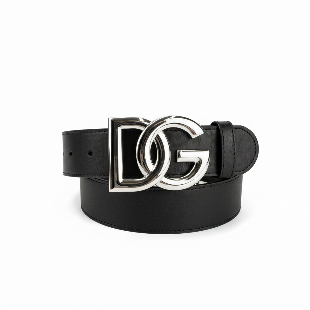 Dolce & Gabbana Leather Belt "Black-Silver"