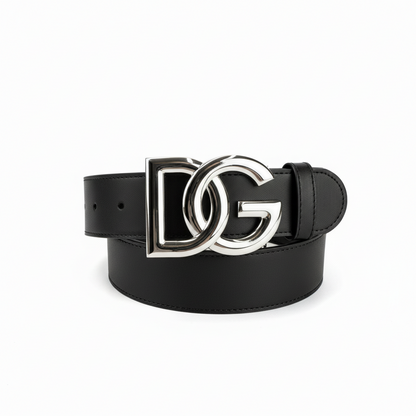 Dolce & Gabbana Leather Belt "Black-Silver"