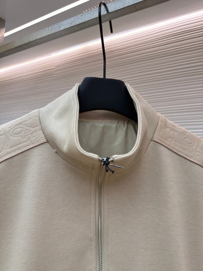 Dior Oblique Track Jacket "Beige Cotton-Blend Jersey"