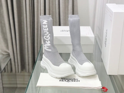 Alexander McQueen Tread Slick Boot "Ribbed Grey"