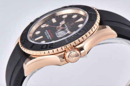 Rolex Yacht-Master 40mm Black Rubber Strap Black Dial