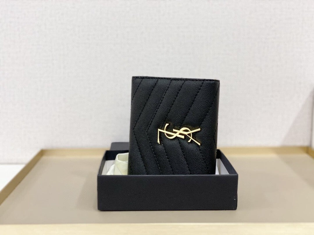 Yves Saint Laurent Compact Flap Cassendre Wallet Gold