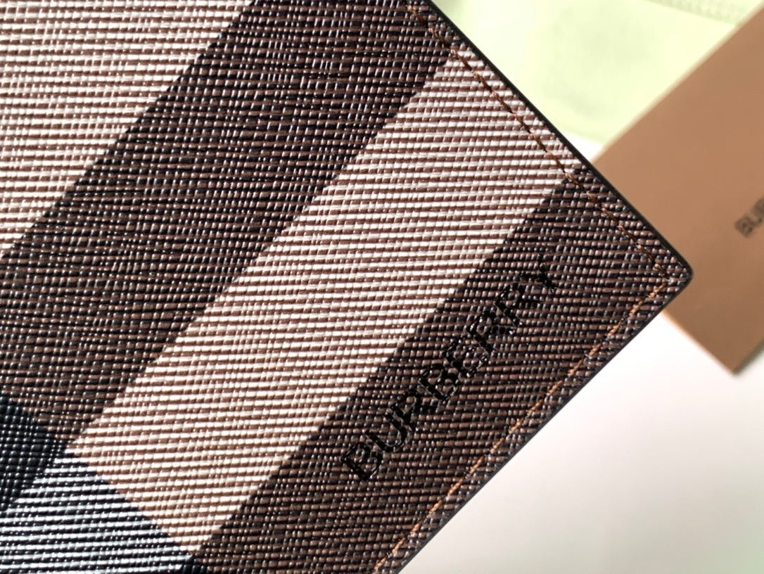 Burberry Check and Leather Bifold Wallet