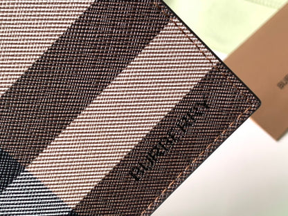 Burberry Check and Leather Bifold Wallet
