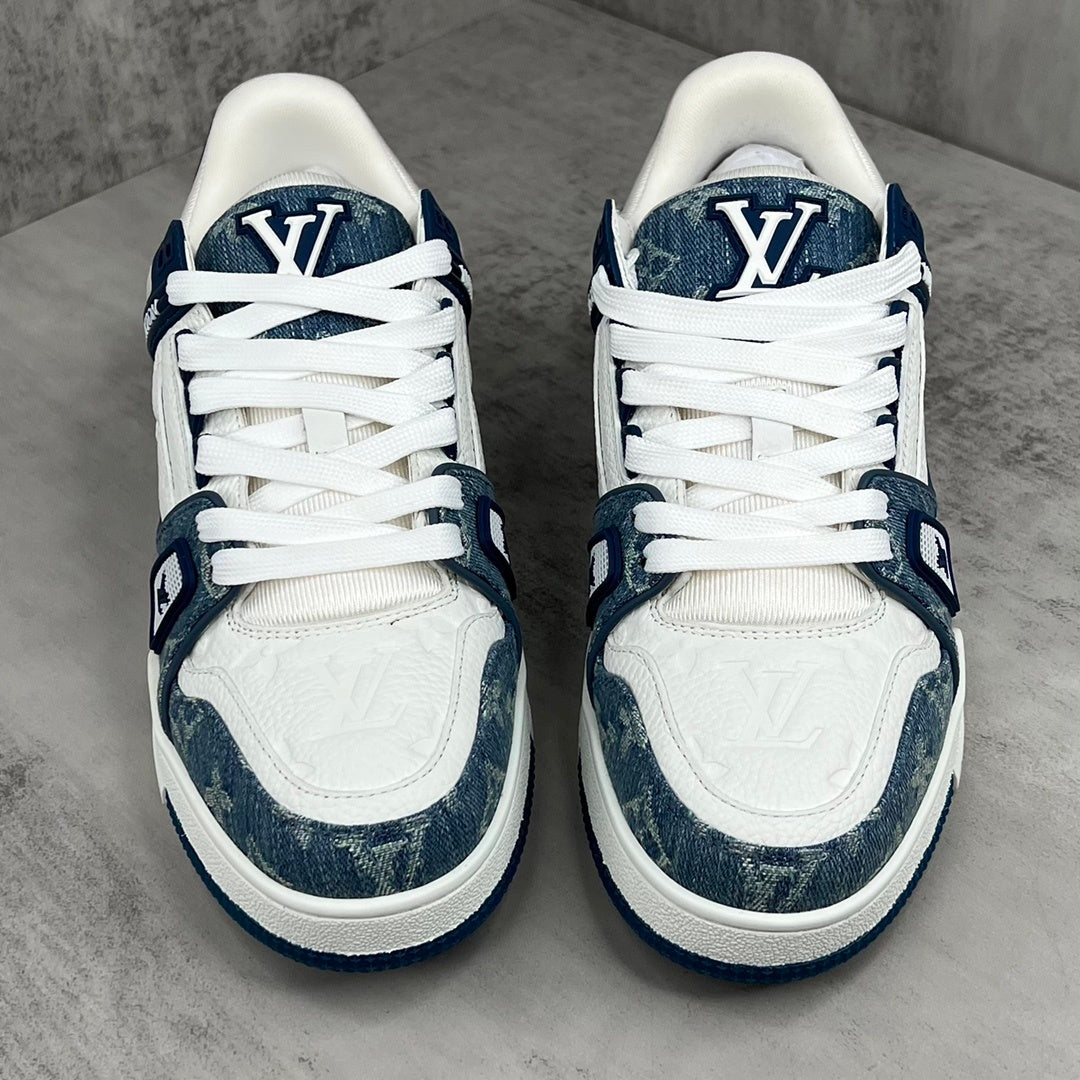 Louis Vuitton Trainers "White-Blue Denim"