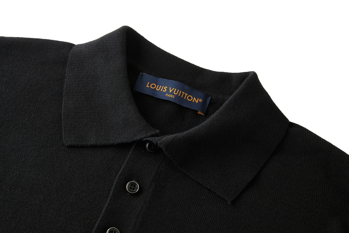 Louis Vuitton Short-Sleeved Polo Shirt With Signature "Black"