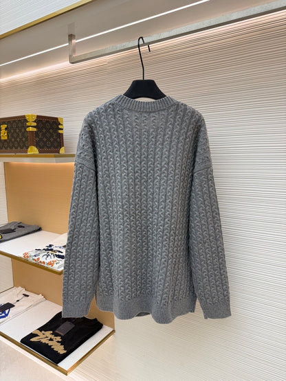 Loewe Cable Knitted Anagram Sweater "Grey"