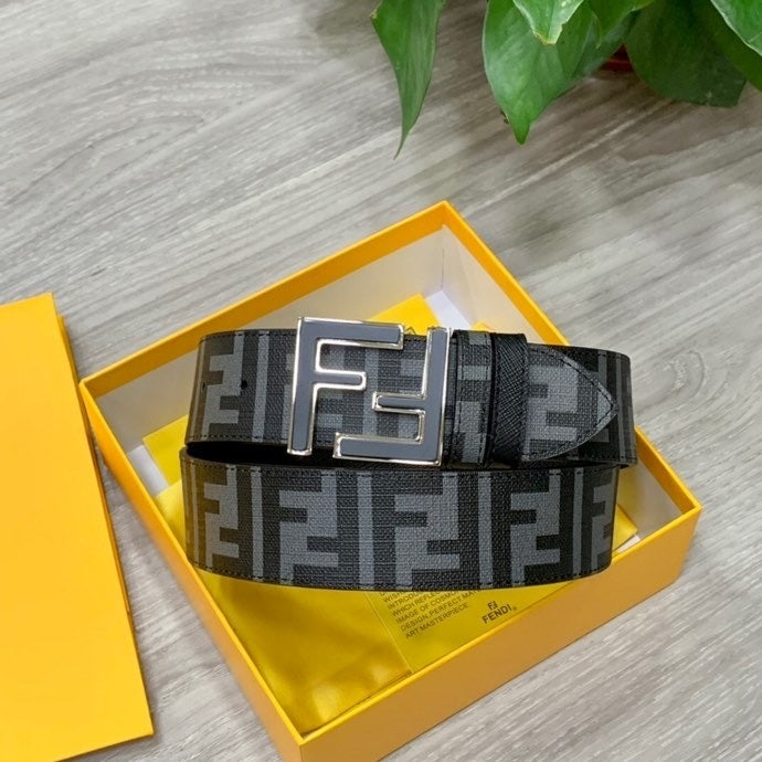 Fendi FF Squared 40mm Leather Reversible Belt "Black"