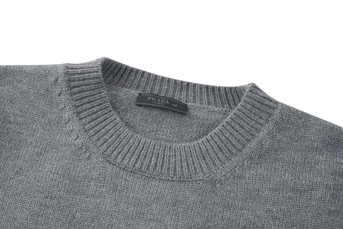 Prada Embroidered Logo Sweater "Grey"