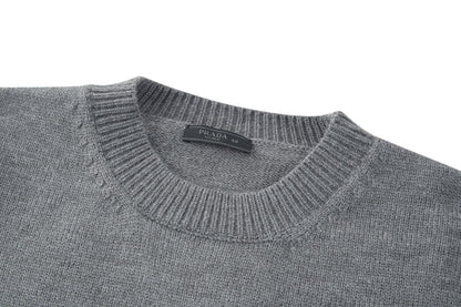 Prada Embroidered Logo Sweater "Grey"