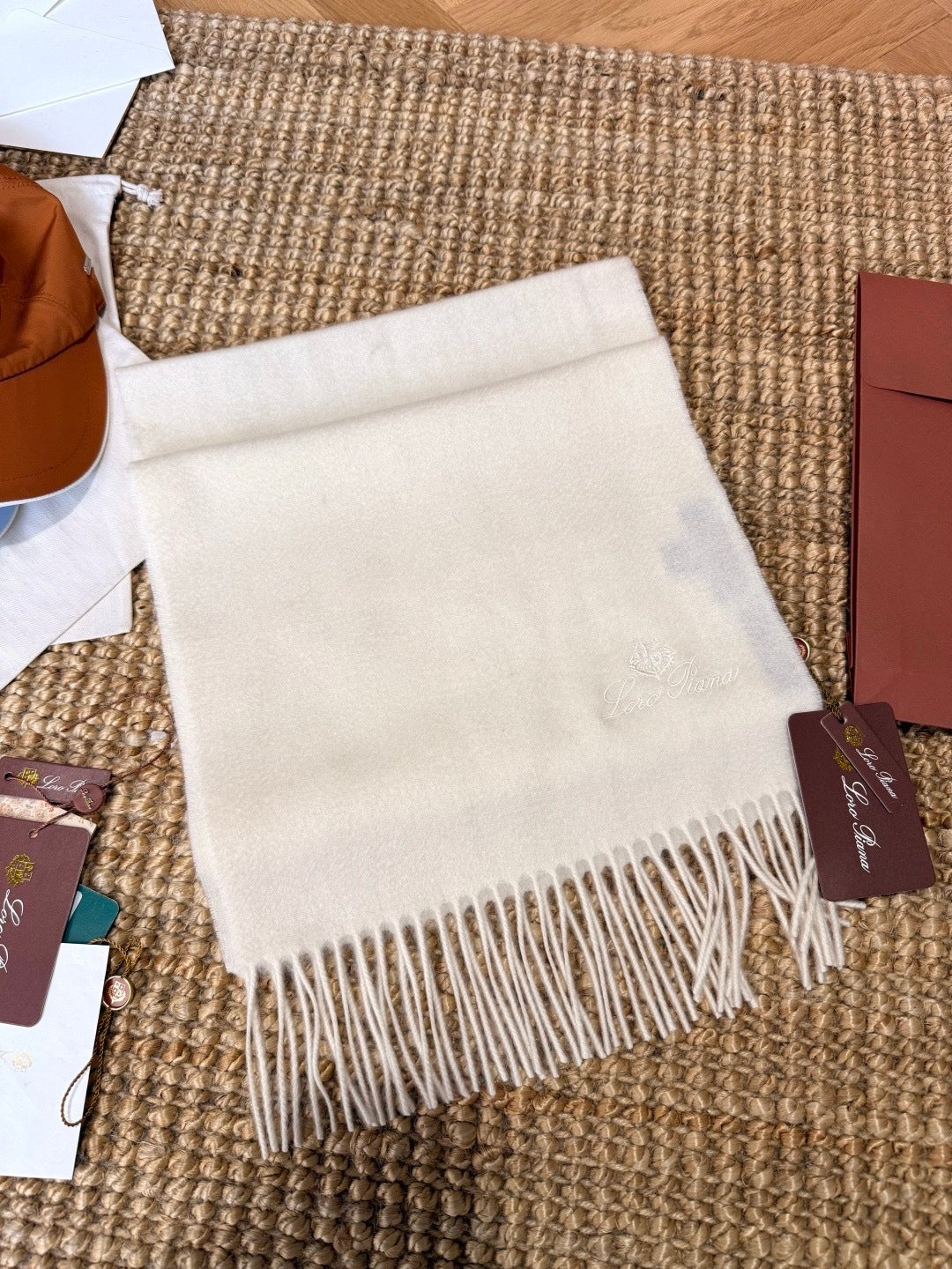 Loro Piana Cashmere Scarf "White"