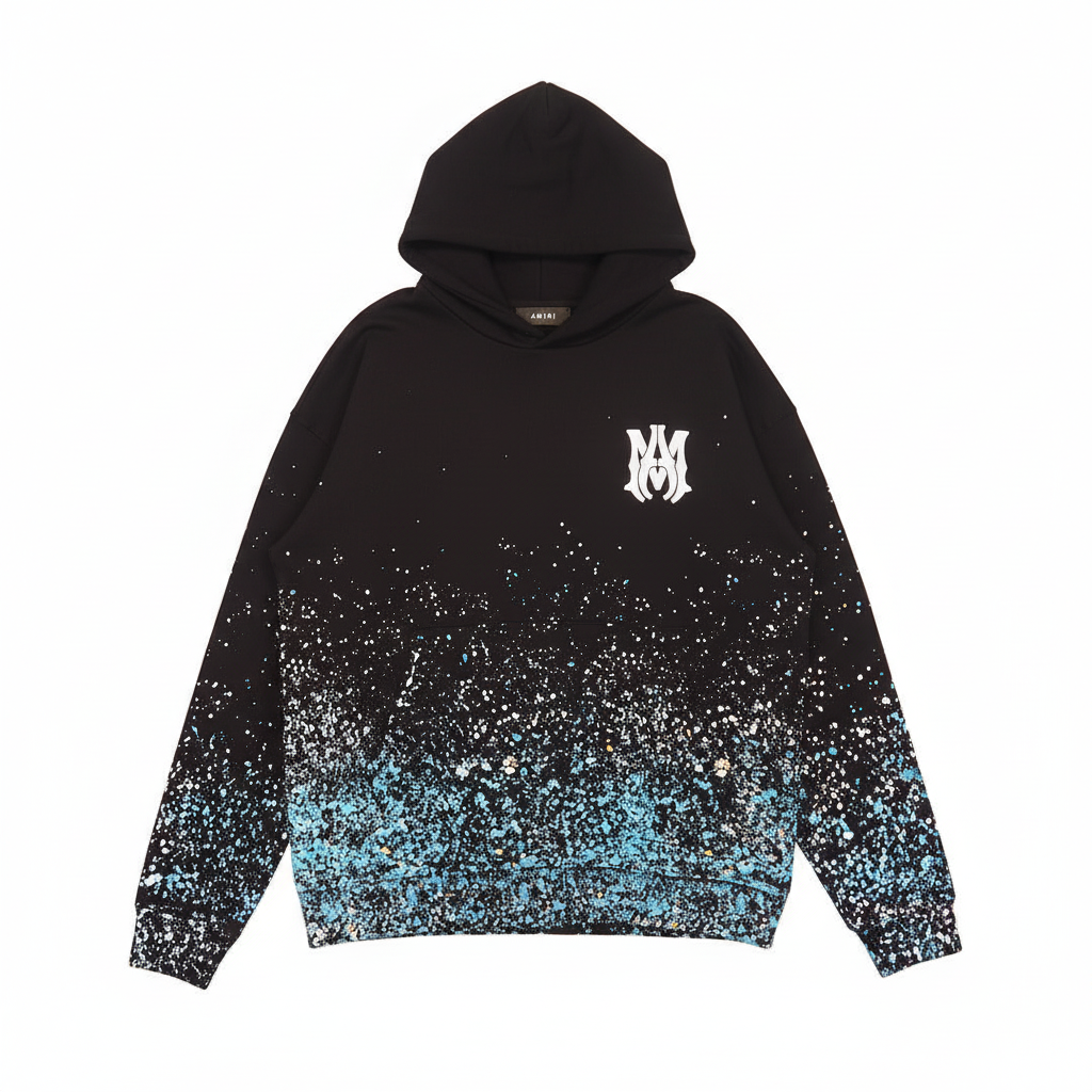 Amiri Crystal Painter Hoodie "Black-Blue-White"