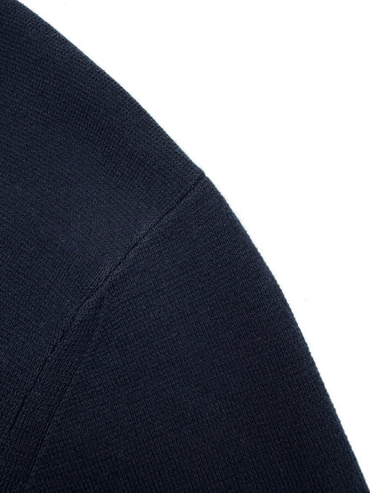 Gucci Silk Cotton T-Shirt with Gucci Intarsia "Navy Blue"