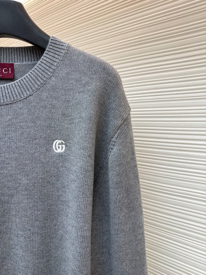 Gucci Wool Cashmere Sweater with Embroidery "Grey"
