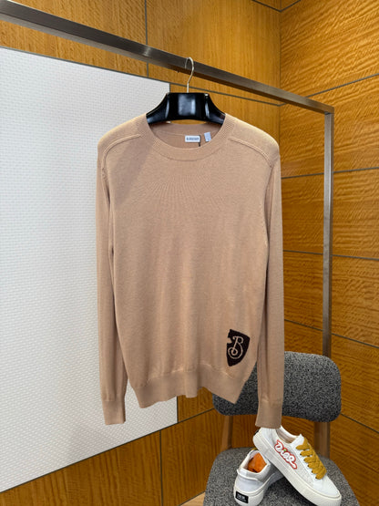 Burberry B Shield Wool Blend Sweater "Beige"