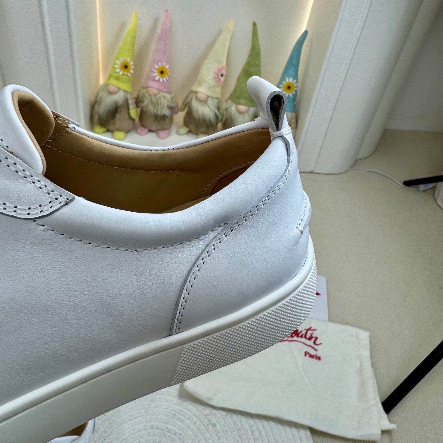 Christian Louboutin Louis Junior Spikes "White"