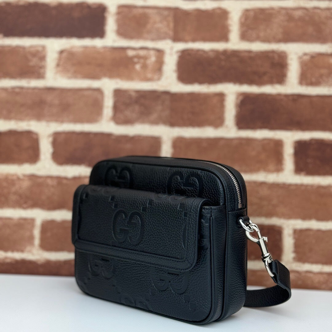 Gucci GG Jumbo Leather Crossbody Bag