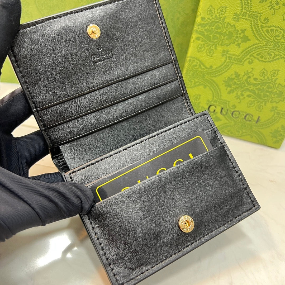 Gucci Wonka GG Monogram Embossed Card Case Wallet