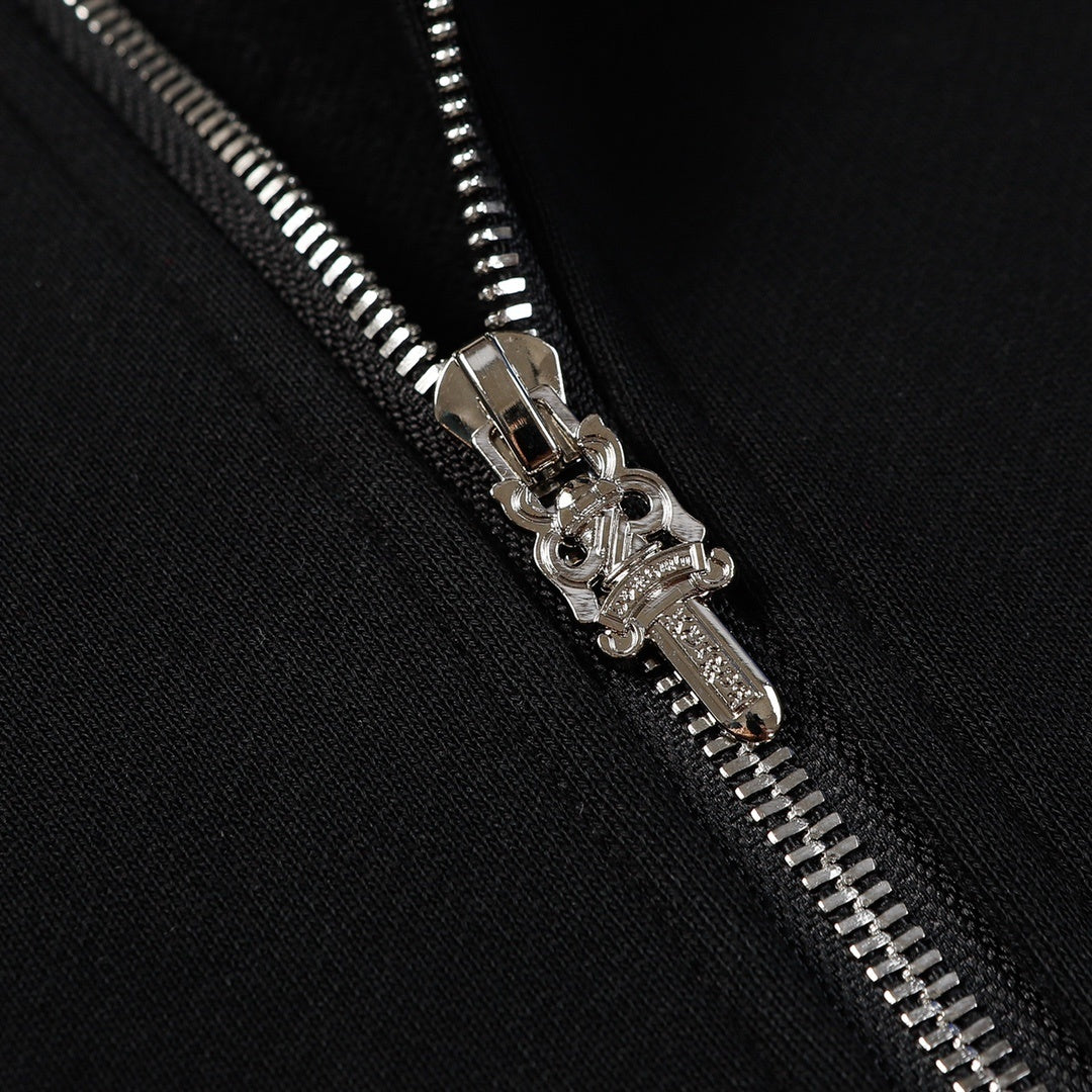 Chrome Hearts Zip-Up Hoodie "Black-White"