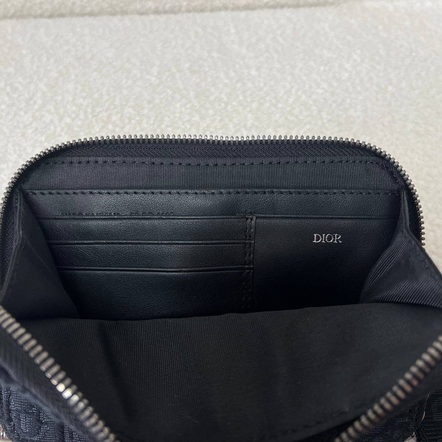 Dior Oblique Jacquard Zipped Pouch with Strap