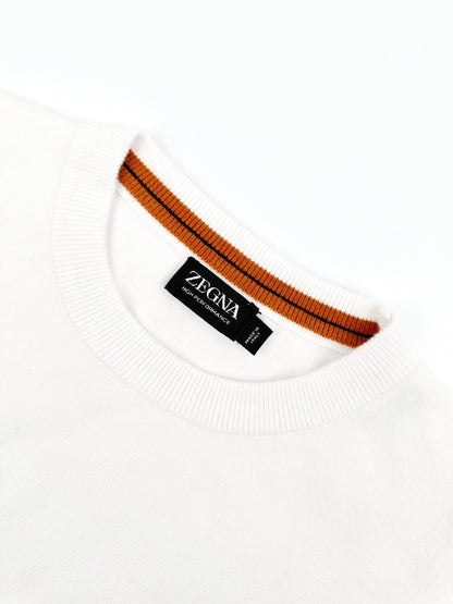 Zegna High Performance Wool Crewneck Sweater "White"