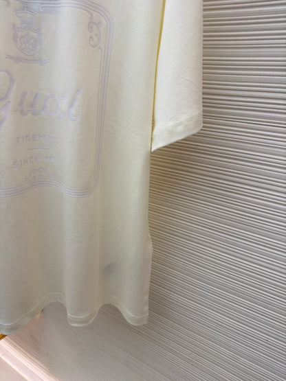 Gucci Soft Cotton Jersey T-Shirt with Print "Ivory"