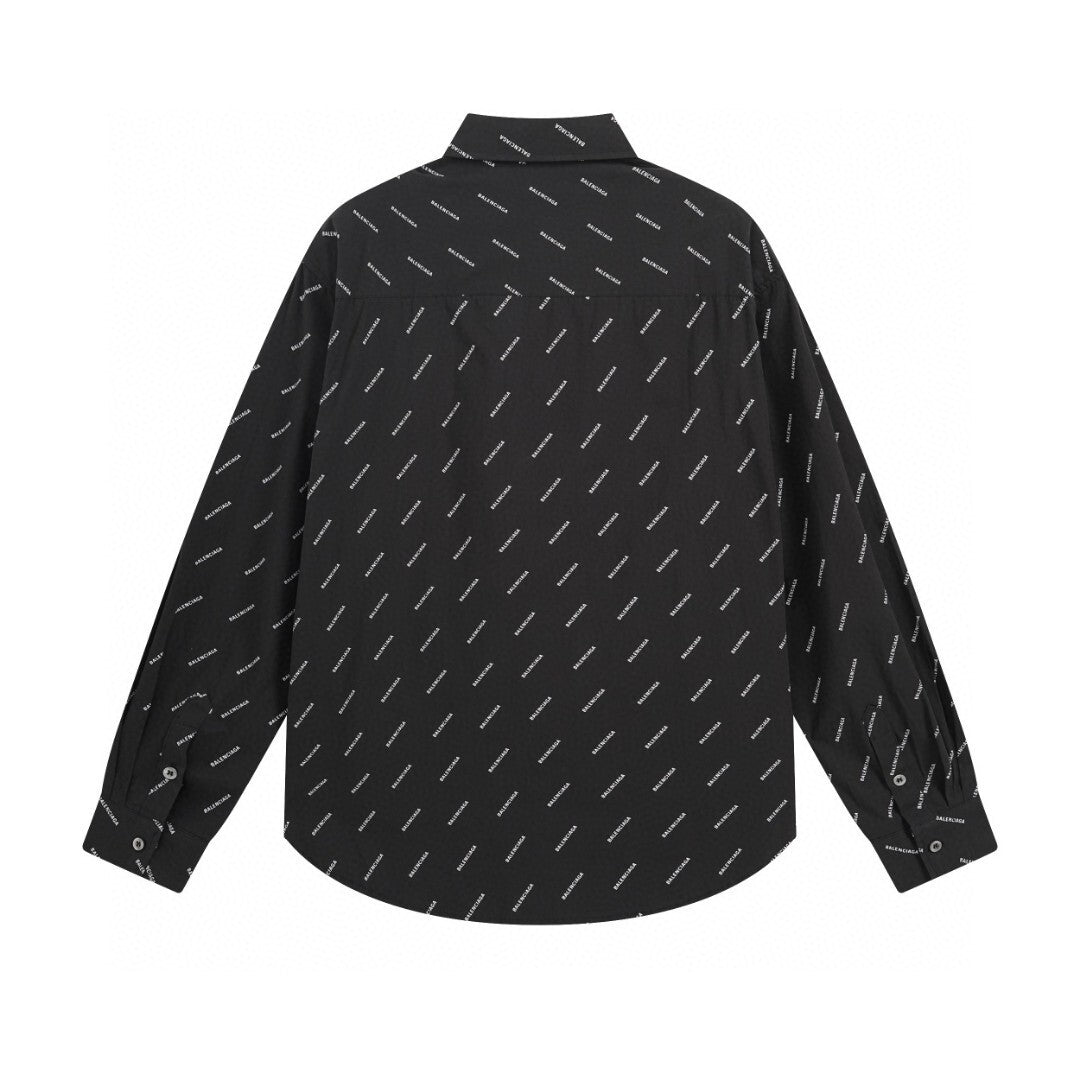 Balenciaga All Over Logo Shirt "Black"