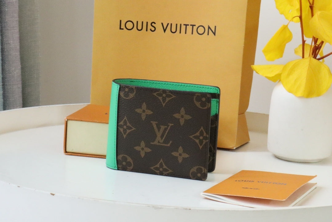 Louis Vuitton Multiple Wallet "Monogram Macassar Canvas"
