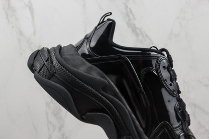 Balenciaga Triple S "Black Leather Gloss"