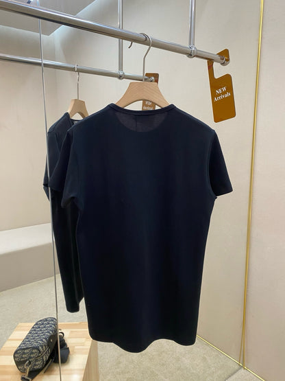 Dior T-Shirt with Christian Dior Embroidery "Black Cotton Jersey"
