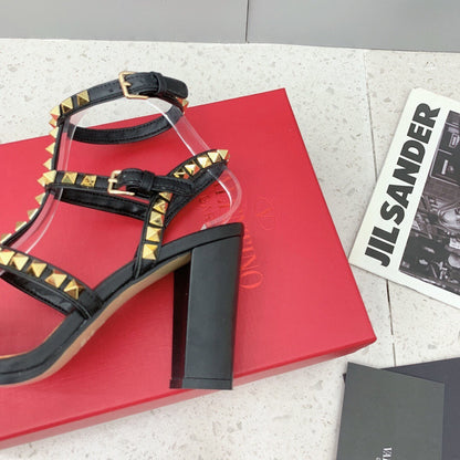 Valentino Rockstud Ankle Strap Sandal 90 mm "Black"