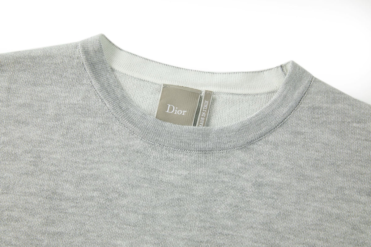 Dior T-shirt with Dior Signature "Gray Cotton Knit"