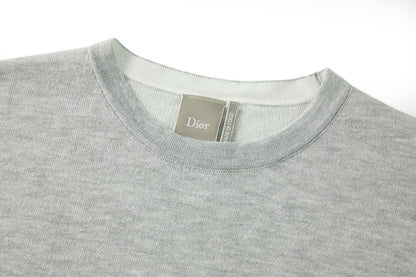 Dior T-shirt with Dior Signature "Gray Cotton Knit"