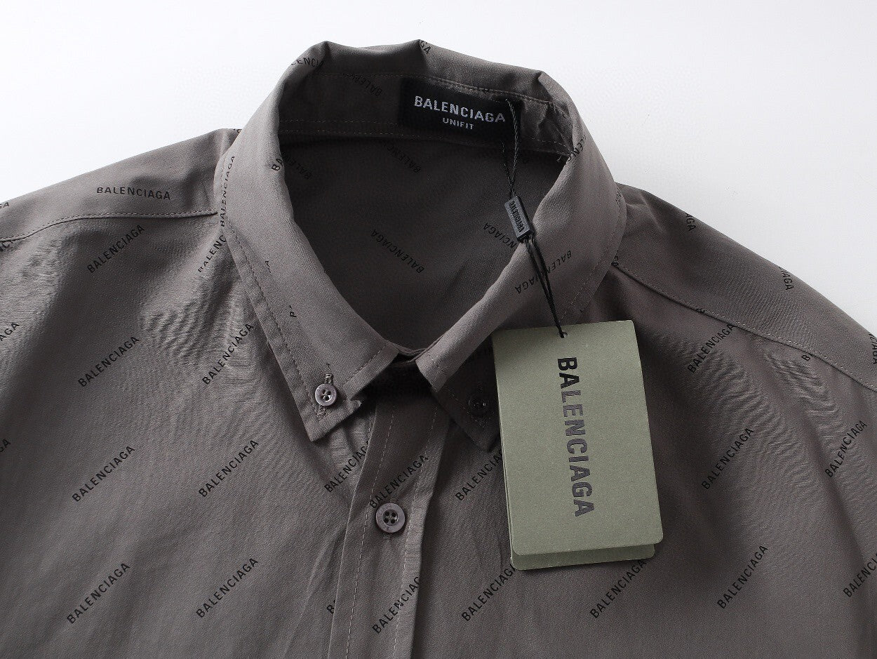 Balenciaga All Over Logo Shirt "Grey"