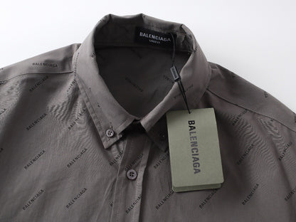 Balenciaga All Over Logo Shirt "Grey"