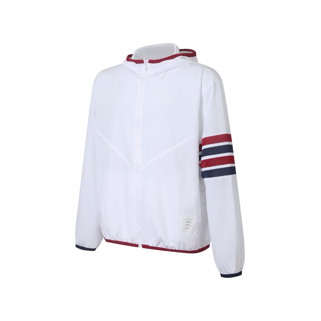 Thom Browne 4-Bar Stripe Hooded Jacket "White"
