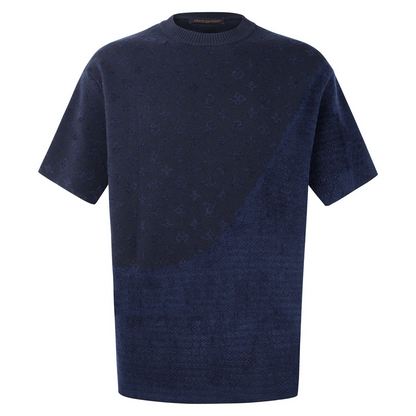 Louis Vuitton Graphic Jacquard Short-Sleeved Crewneck "Deep Navy"