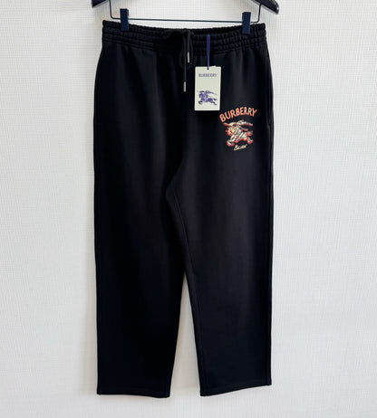Burberry Knight Check Cotton Track Pants "Black"